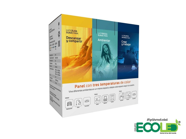 Panel redondo de incrustar 10w 3 tonos