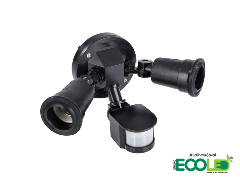 Sensor De Movimiento Con Sockets Para 2 Bombillos