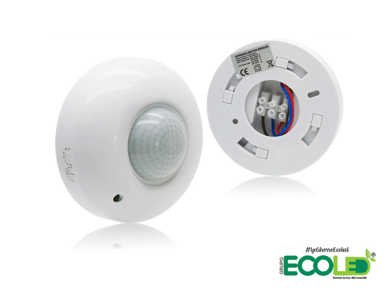 sensor de movimiento de techo vista frontal y vista posterior fondo transparente