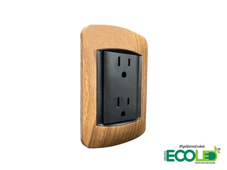 Tomas e interruptores Negro - Madera