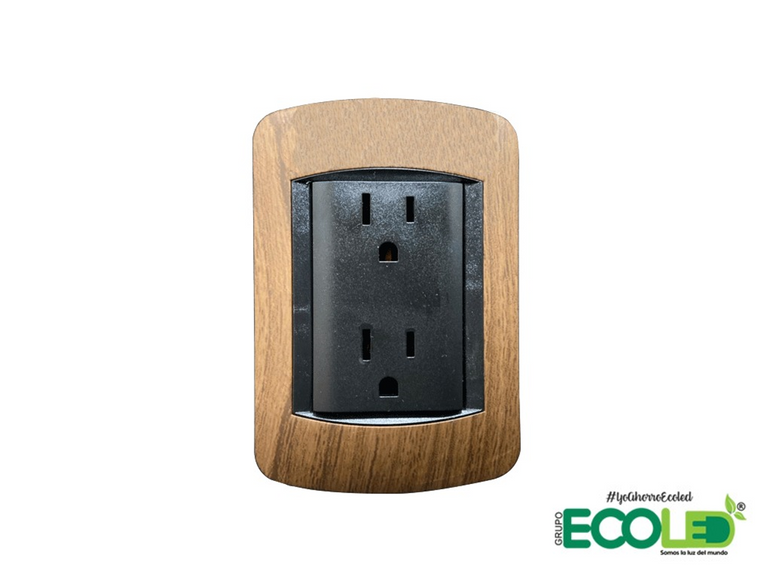 Tomas e interruptores Negro - Madera