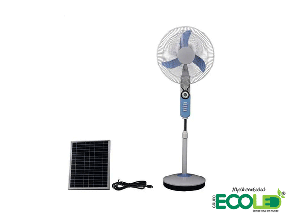 Ventilador Abanico Con Panel Solar 20 watt Recargable
