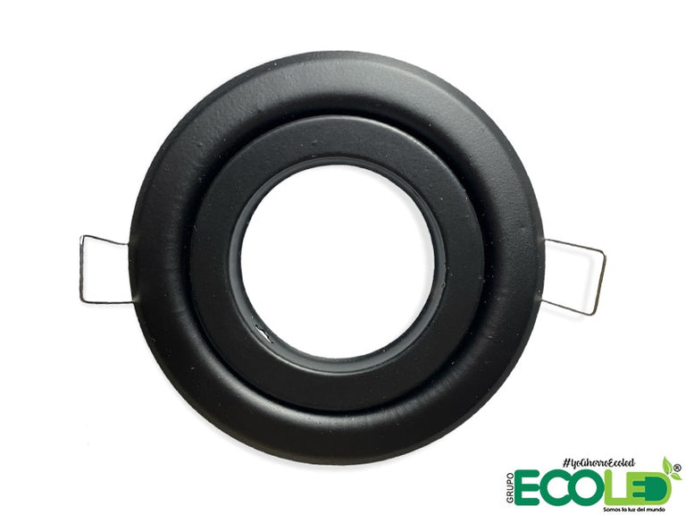 Bala led halógena negra - blanca redonda