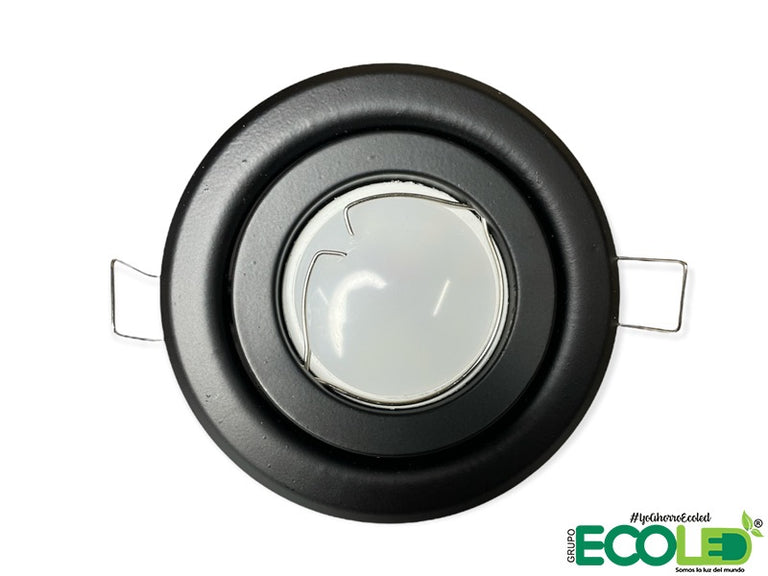 Bala led halógena negra - blanca redonda