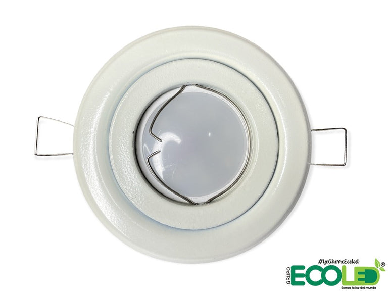 Bala led halógena negra - blanca redonda