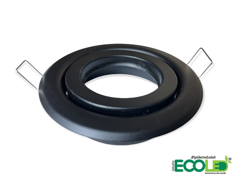 Bala led halógena negra - blanca redonda