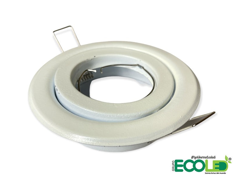 Bala led halógena negra - blanca redonda