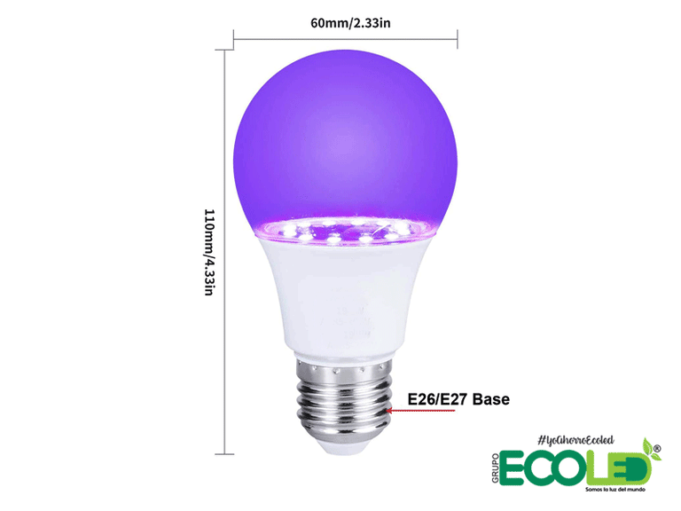 Bombillo led UV negra 12w