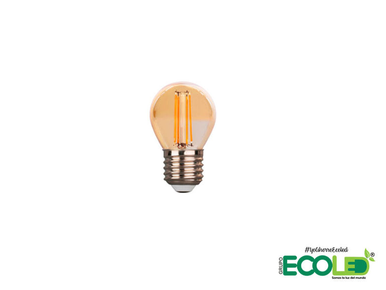 Bombillo Vintage Pin Pon Led Ambar Cálida 4w