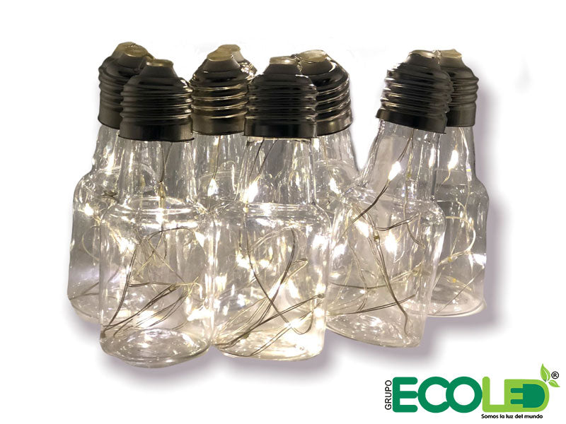 Botella luces led guirnalda cálida