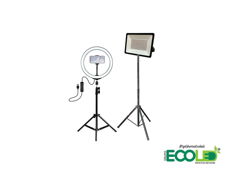 Combo Fotógrafo Aro de luz 45cm y reflector 100w con trípode