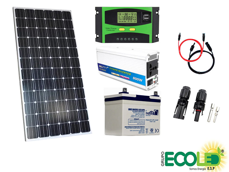 Kit fotovoltaico Aislado #1  (12V 50WHP)