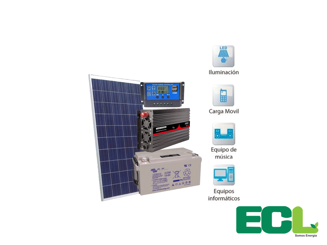 Kit Solar Fotovoltaico 1200Wh/Día