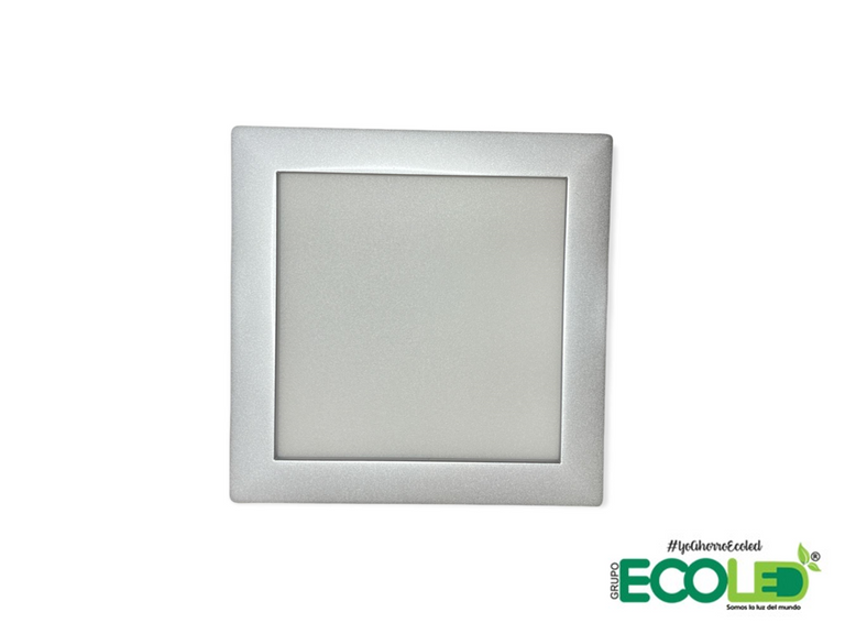 Panel Led 6500K Cuadrado De Incrustar Borde Satín 18W