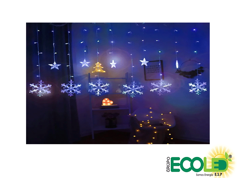 Cortina de Luces Estrella/Copo